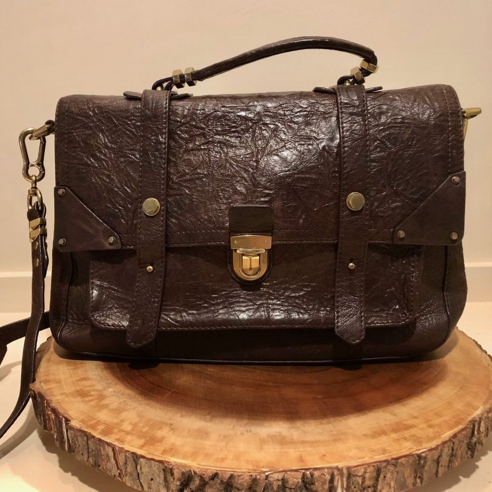 oryany Leather Satchel Handbag, EUC